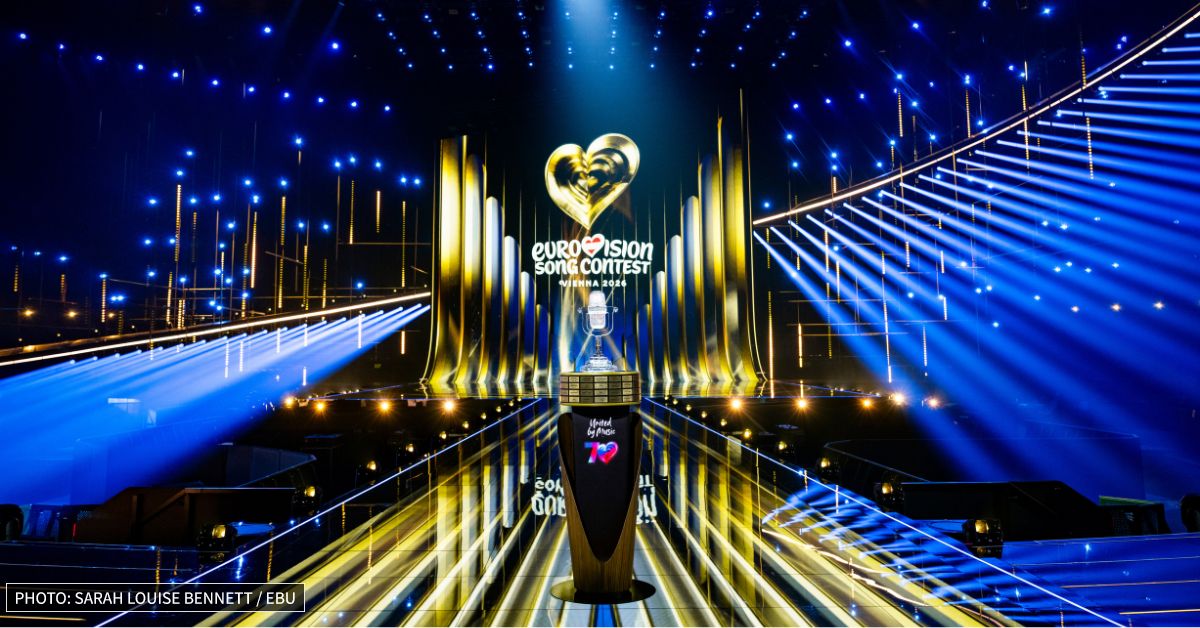 Eurovision trophy 2026 on stage
