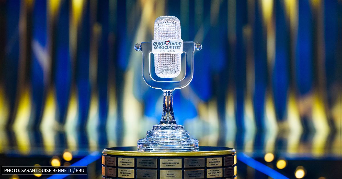 Eurovision trophy 2026 on stage